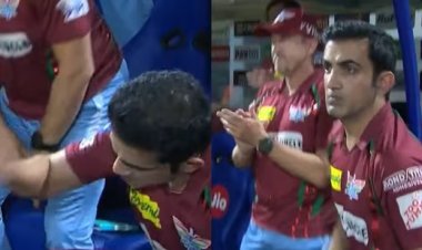 Watch: Gambhir bangs the table repeatedly after LSG survive Rinku storm