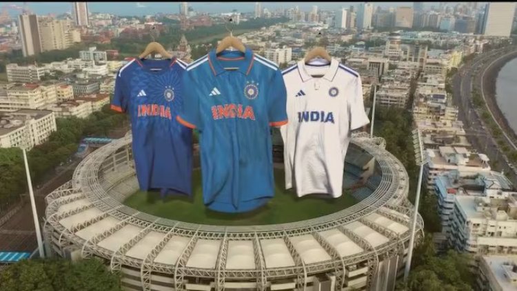 Adidas unveil team India's new jerseys for ODI,Test and T20.