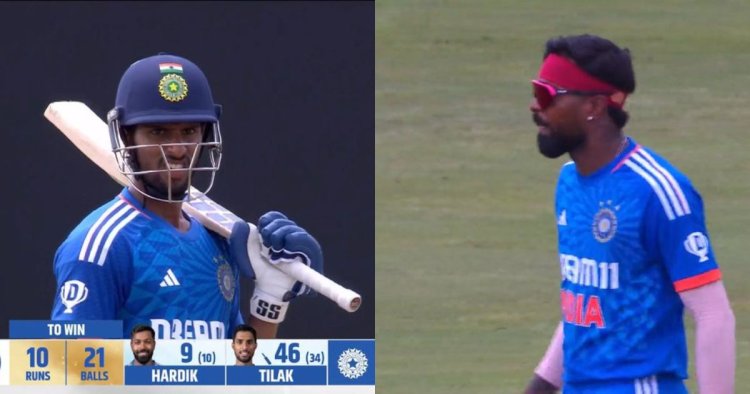 Fans outburst over Hardik's 'selfish' act to deny Tilak Varma a fifty in 3rd T20I