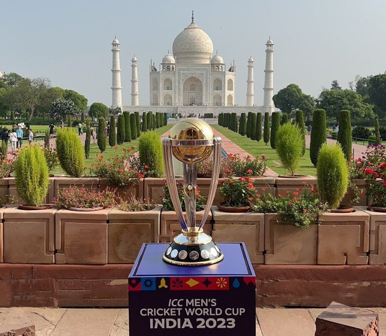 ICC World Cup Trophy 2023 Reaches Taj Mahal .Check Latest Images